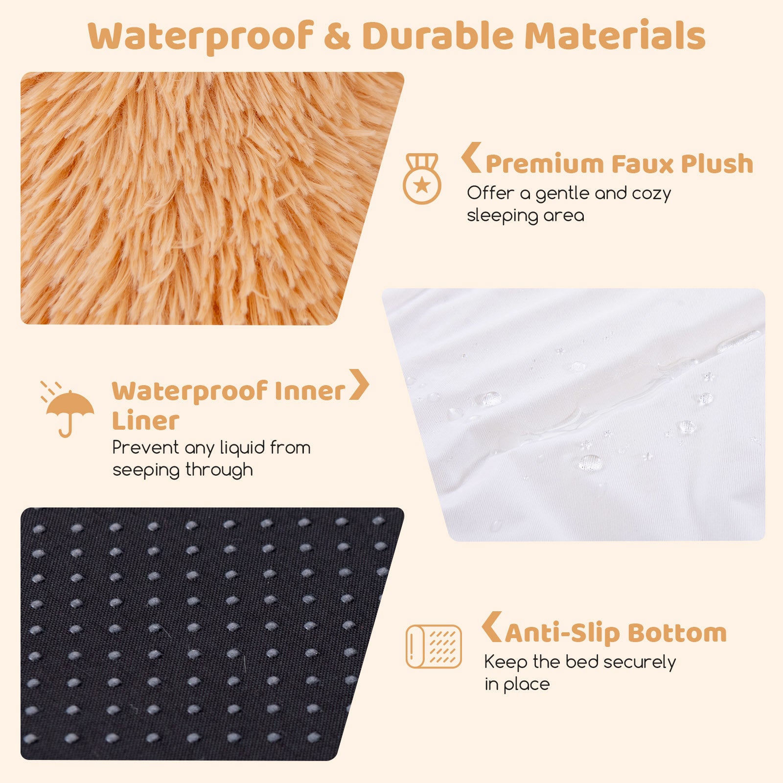 Washable Fluffy Dog Bed, Soft Blanket, Plump Pillow, Brown Dog Supplies at Gallery Canada