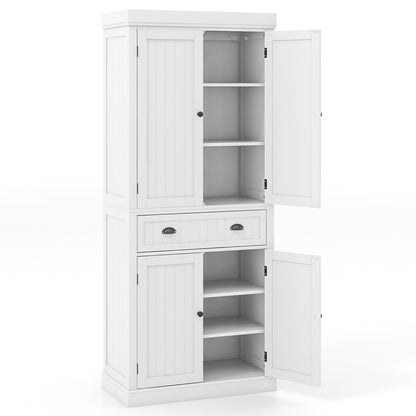 Kitchen Pantry Cabinet With Doors, Drawer, Adjustable Shelves, White Armoires & Wardrobes at Gallery Canada