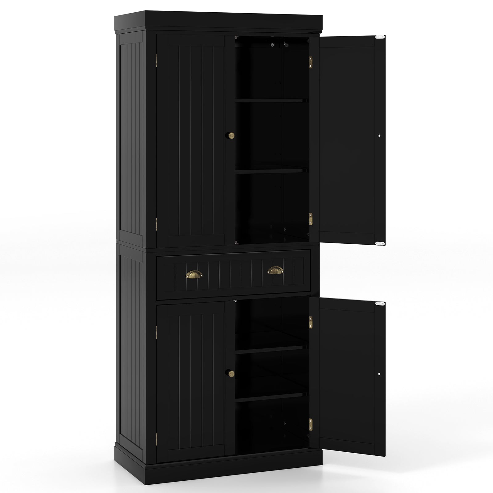 Freestanding Kitchen Cabinet, Adjustable Shelves, Black Armoires & Wardrobes at Gallery Canada