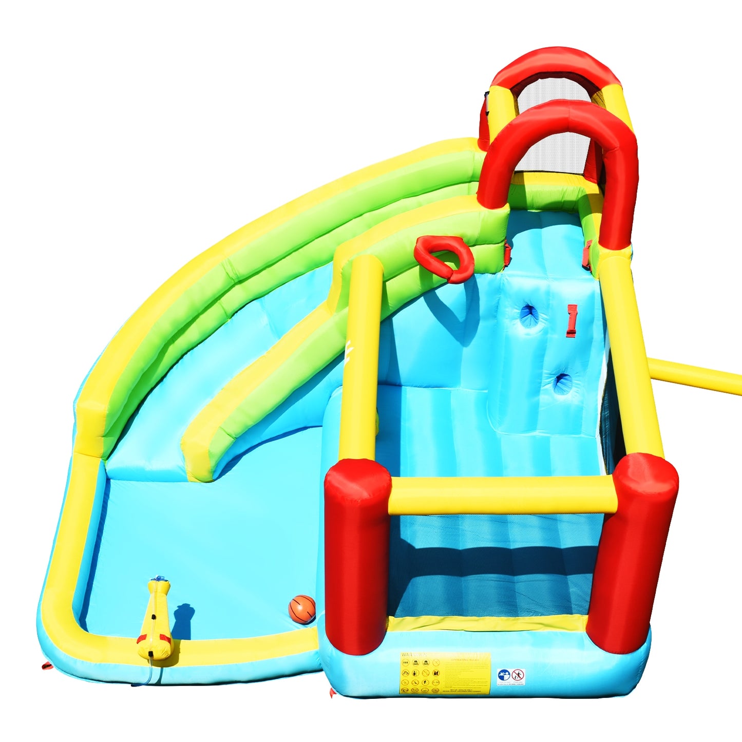 6-in-1 Inflatable Bounce House, Climbing Wall, Basketball Hoop Bounce House at Gallery Canada