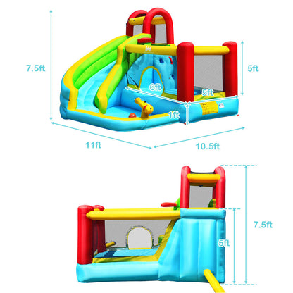 6-in-1 Inflatable Bounce House, Climbing Wall, Basketball Hoop Bounce House at Gallery Canada