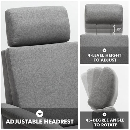Swivel Massage Recliner Sofa, Adjustable Headrest, Gray Recliners at Gallery Canada