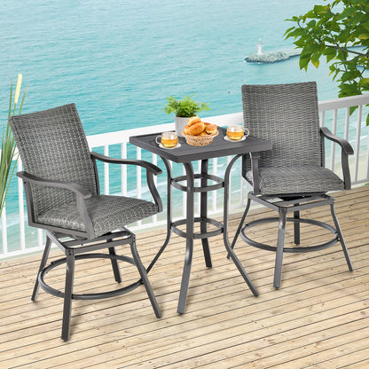 24 Inch Bar Height Table, Aluminum Tabletop, Adjustable Foot Pads, Black Patio Bar Furniture at Gallery Canada