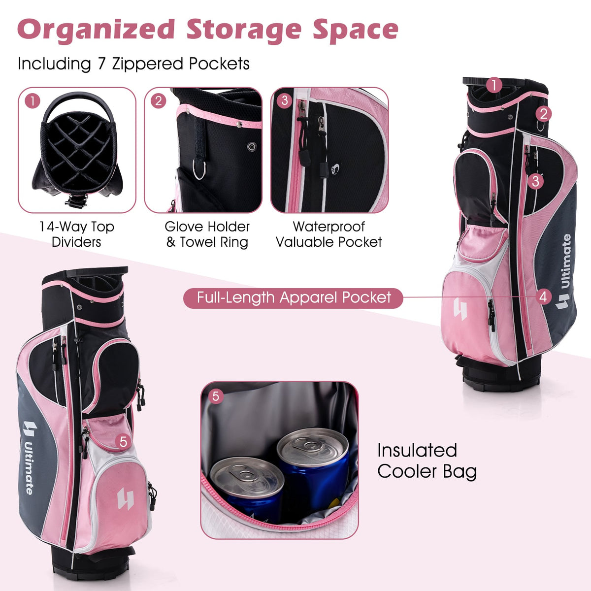 Women's Complete Golf Club Set, Right Hand, Rain Hood, Pink Golf at Gallery Canada
