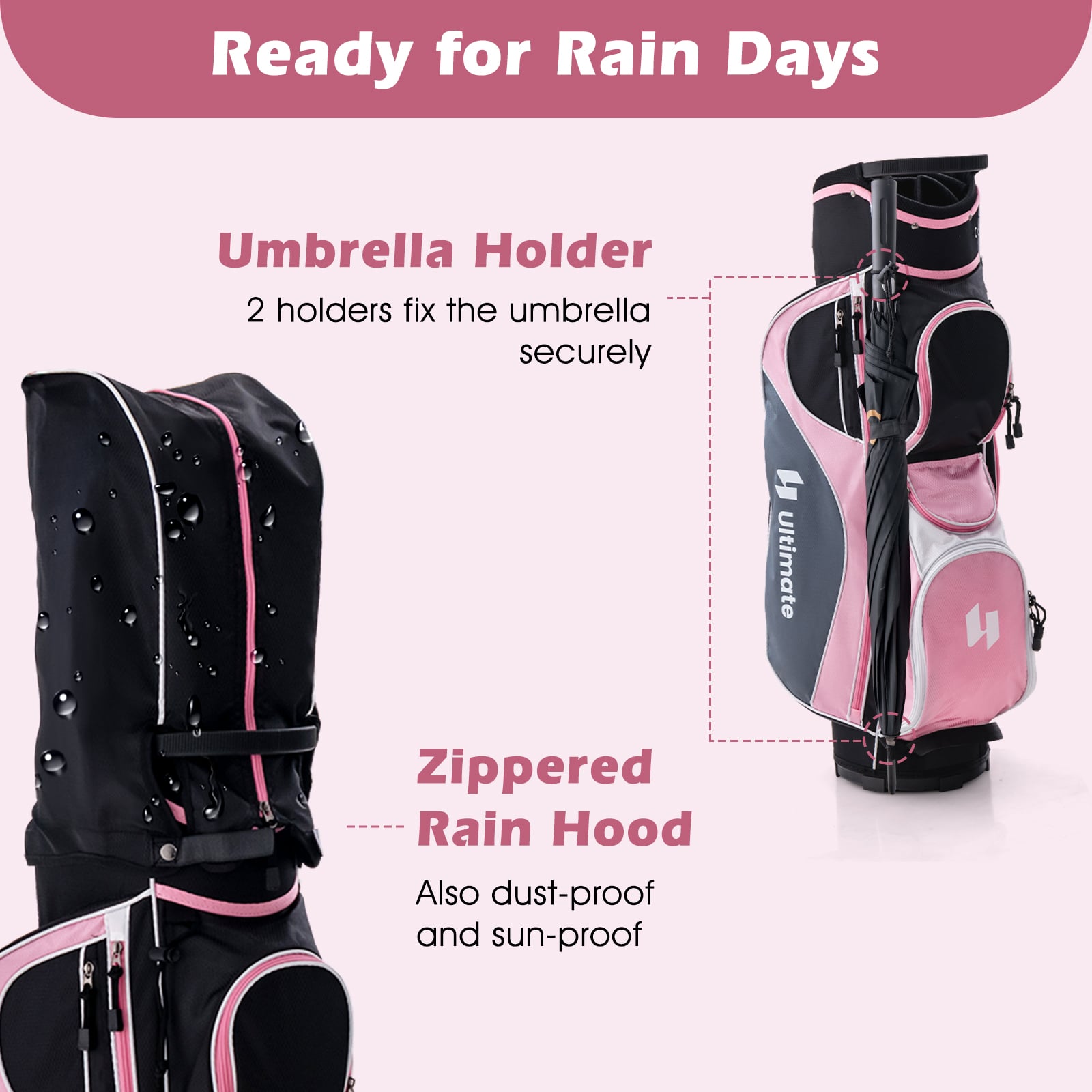 Women's Complete Golf Club Set, Right Hand, Rain Hood, Pink Golf at Gallery Canada