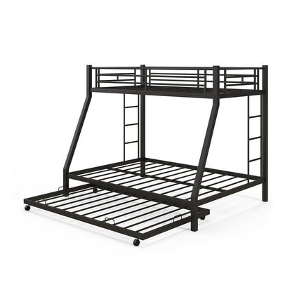 Twin Over Full Bunk Bed Frame With Trundle, Black Bunk Bed Frame Black at Gallery Canada