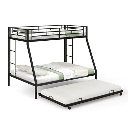 Twin Over Full Bunk Bed Frame With Trundle, Black Bunk Bed Frame at Gallery Canada