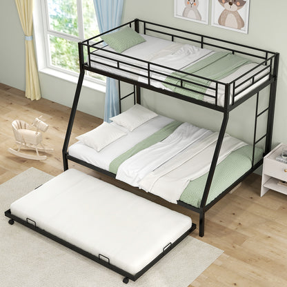 Twin Over Full Bunk Bed Frame With Trundle, Black Bunk Bed Frame at Gallery Canada