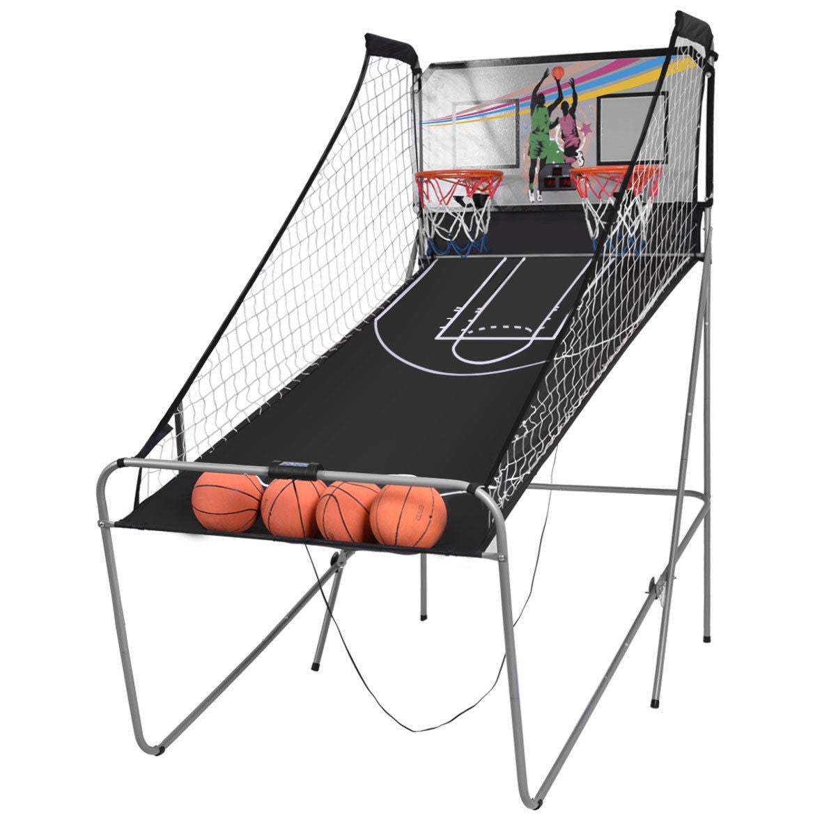 Foldable Double Electronic Basketball Game, 4 Balls, Gray Game Room at Gallery Canada