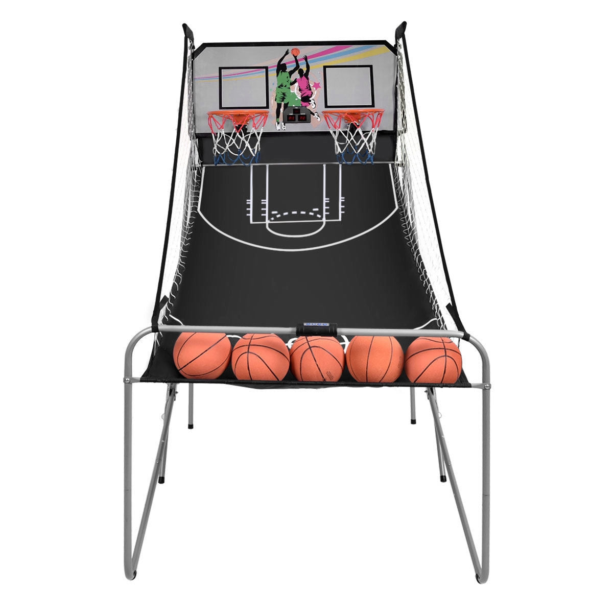 Foldable Double Electronic Basketball Game, 4 Balls, Gray Game Room at Gallery Canada