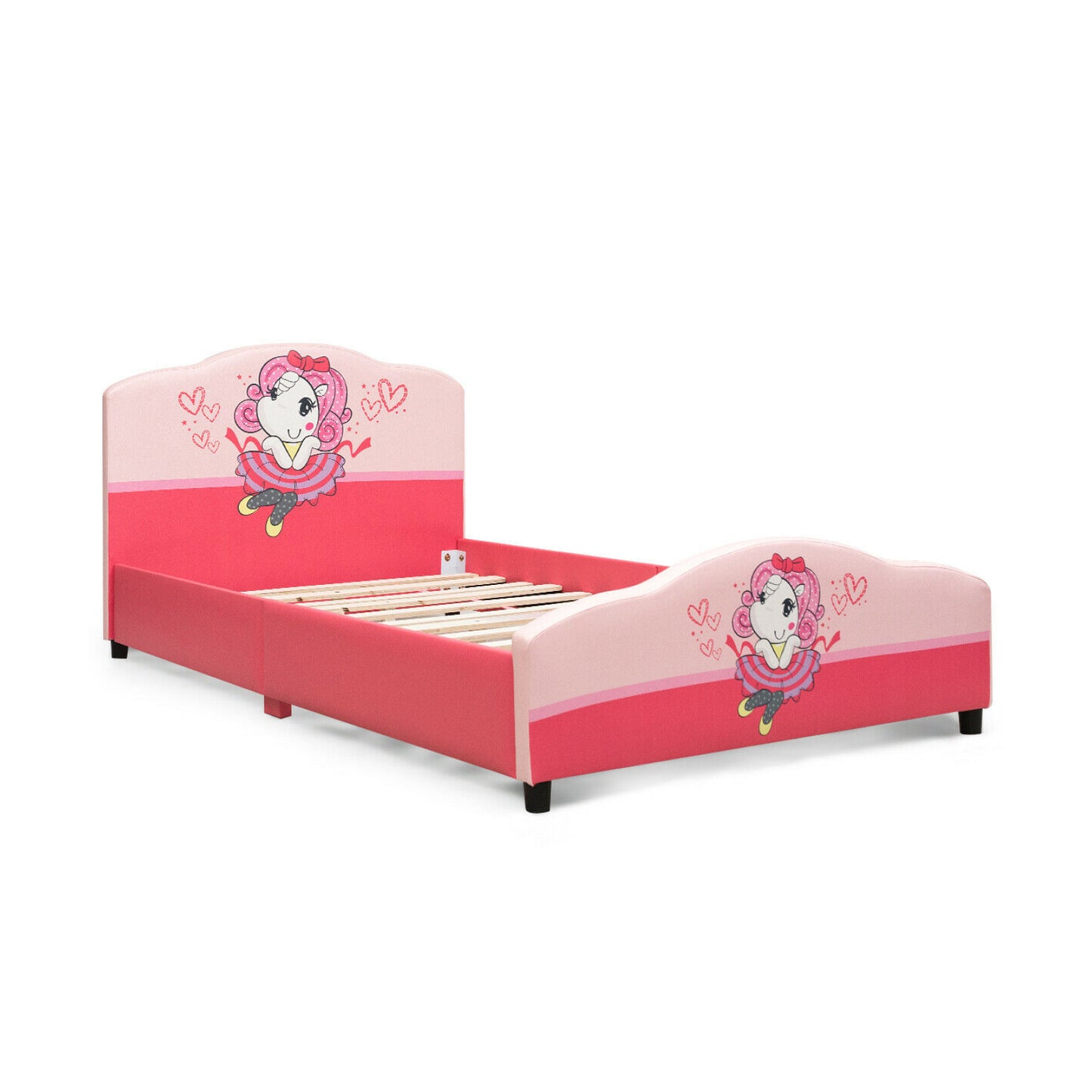 Kids Upholstered Platform Toddler Bed, Pink Toddler Beds at Gallery Canada