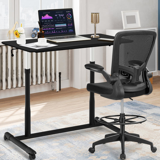 Height Adjustable Computer Desk, Rolling Notebook Table, Black Laptop Tables & Printer Stands Black at Gallery Canada