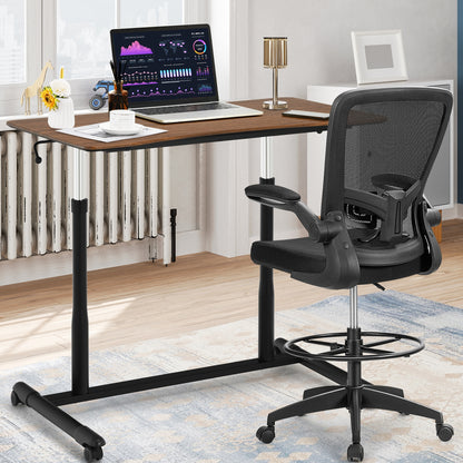 Height Adjustable Computer Desk, Sit To Stand Rolling Notebook Table, Brown Laptop Tables & Printer Stands at Gallery Canada