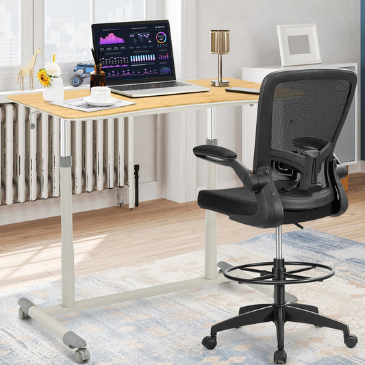 Adjustable Sit Stand Computer Desk, Natural Laptop Tables & Printer Stands Natural at Gallery Canada