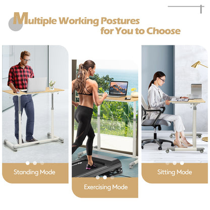 Adjustable Sit Stand Computer Desk, Natural Laptop Tables & Printer Stands at Gallery Canada