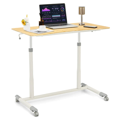 Adjustable Sit Stand Computer Desk, Natural Laptop Tables & Printer Stands at Gallery Canada