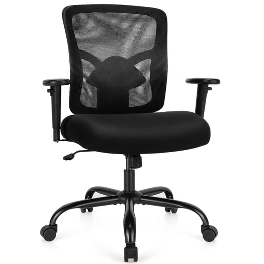 400LBS Mesh Big And Tall Office Chair, Swivel Task Chair, Black Big and Tall Chairs Black at Gallery Canada