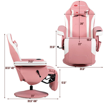 Ergonomic High Back Massage Gaming Chair With Pillow, Pink Gaming Chairs at Gallery Canada