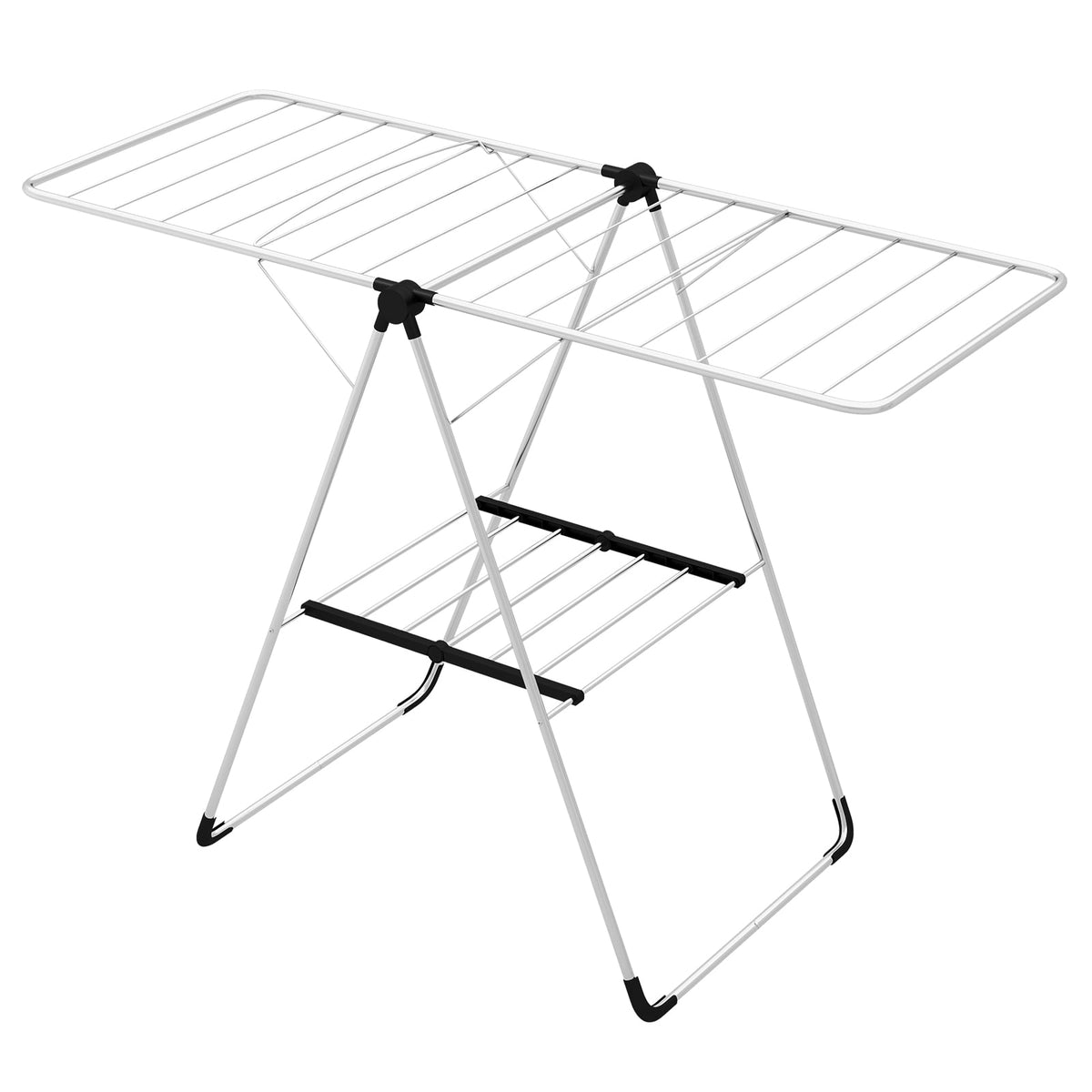 2-Tier Laundry Drying Rack, Folding Cloth Rack, Aluminum Frame, Silver Drying Racks at Gallery Canada