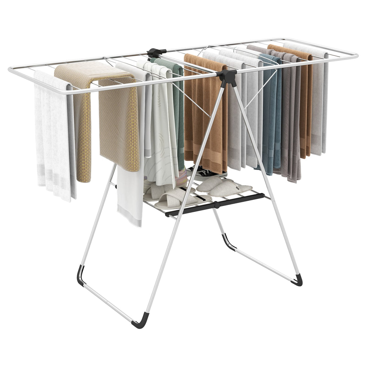 2-Tier Laundry Drying Rack, Folding Cloth Rack, Aluminum Frame, Silver Drying Racks at Gallery Canada