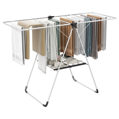 2-Tier Laundry Drying Rack, Folding Cloth Rack, Aluminum Frame, Silver Drying Racks at Gallery Canada