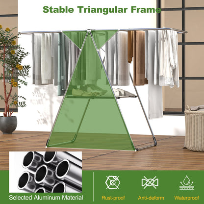 2-Tier Laundry Drying Rack, Folding Cloth Rack, Aluminum Frame, Silver Drying Racks at Gallery Canada