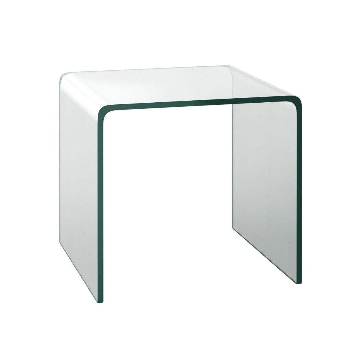 Tempered Waterfall End Table, 18 x 18 x 16 Inch, Non-Slip Pad End & Side Tables at Gallery Canada