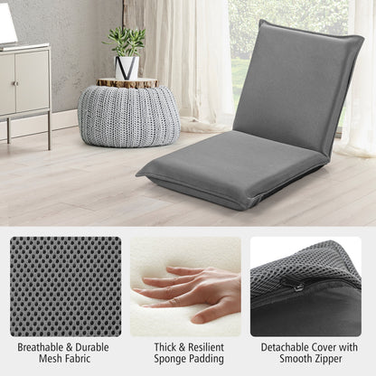 Adjustable 6 Position Folding Sofa Chair, Gray Floor Chairs at Gallery Canada