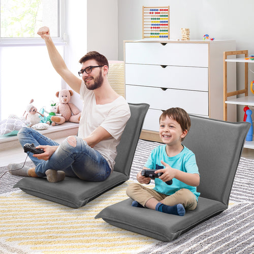 Adjustable 6 Position Folding Sofa Chair, Gray