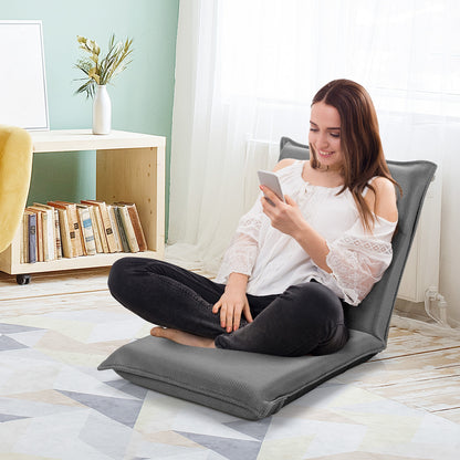 Adjustable 6 Position Folding Sofa Chair, Gray Floor Chairs at Gallery Canada