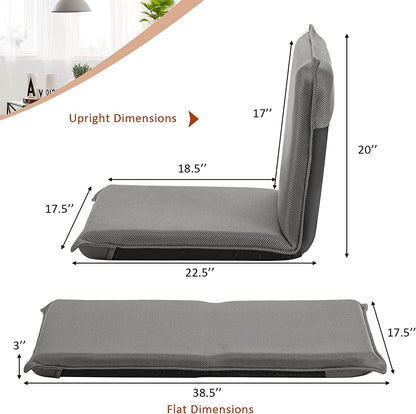 Adjustable 6 Position Folding Sofa Chair, Gray Floor Chairs at Gallery Canada