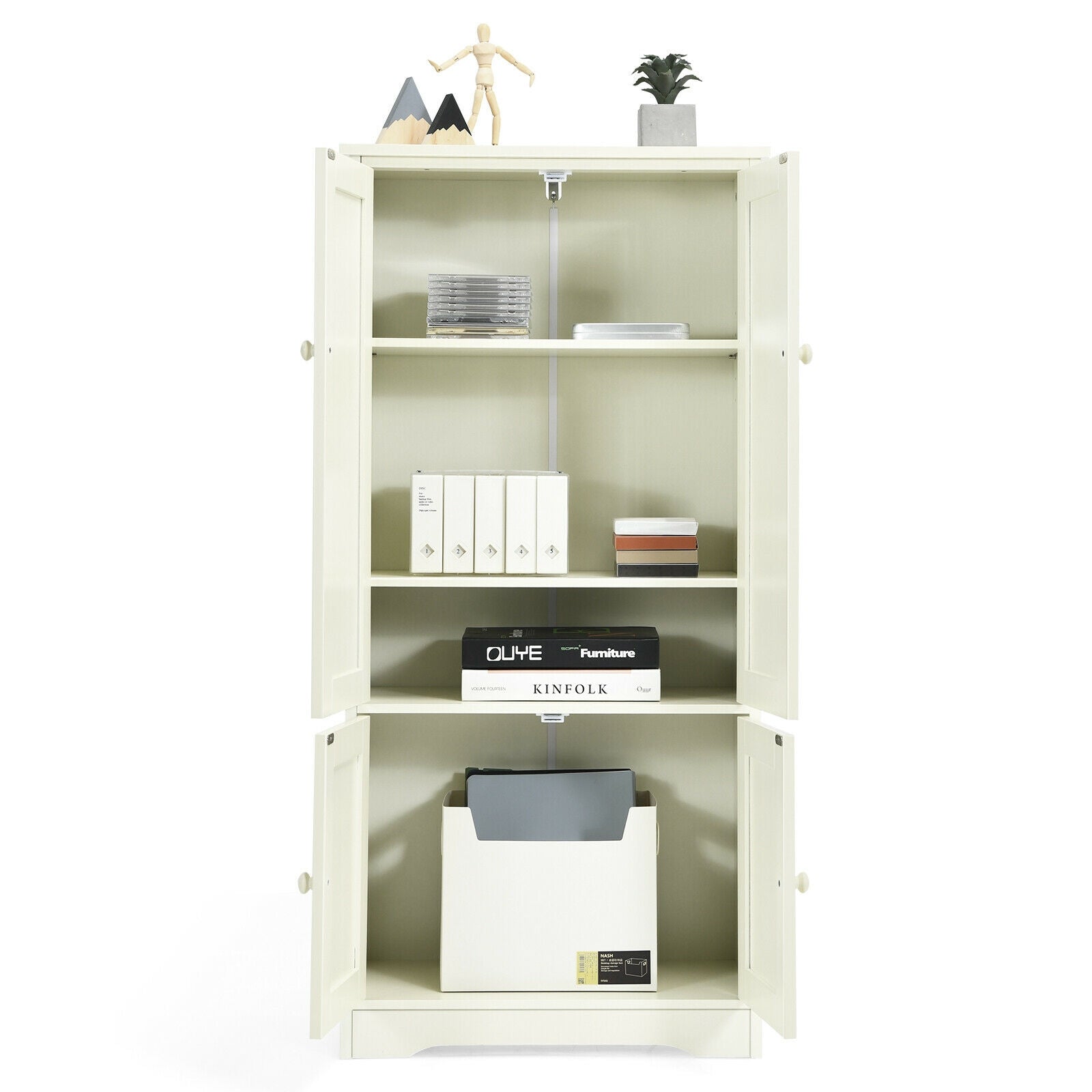 Antique Accent Cabinet, 2-Door Adjustable Shelves, White Armoires & Wardrobes at Gallery Canada