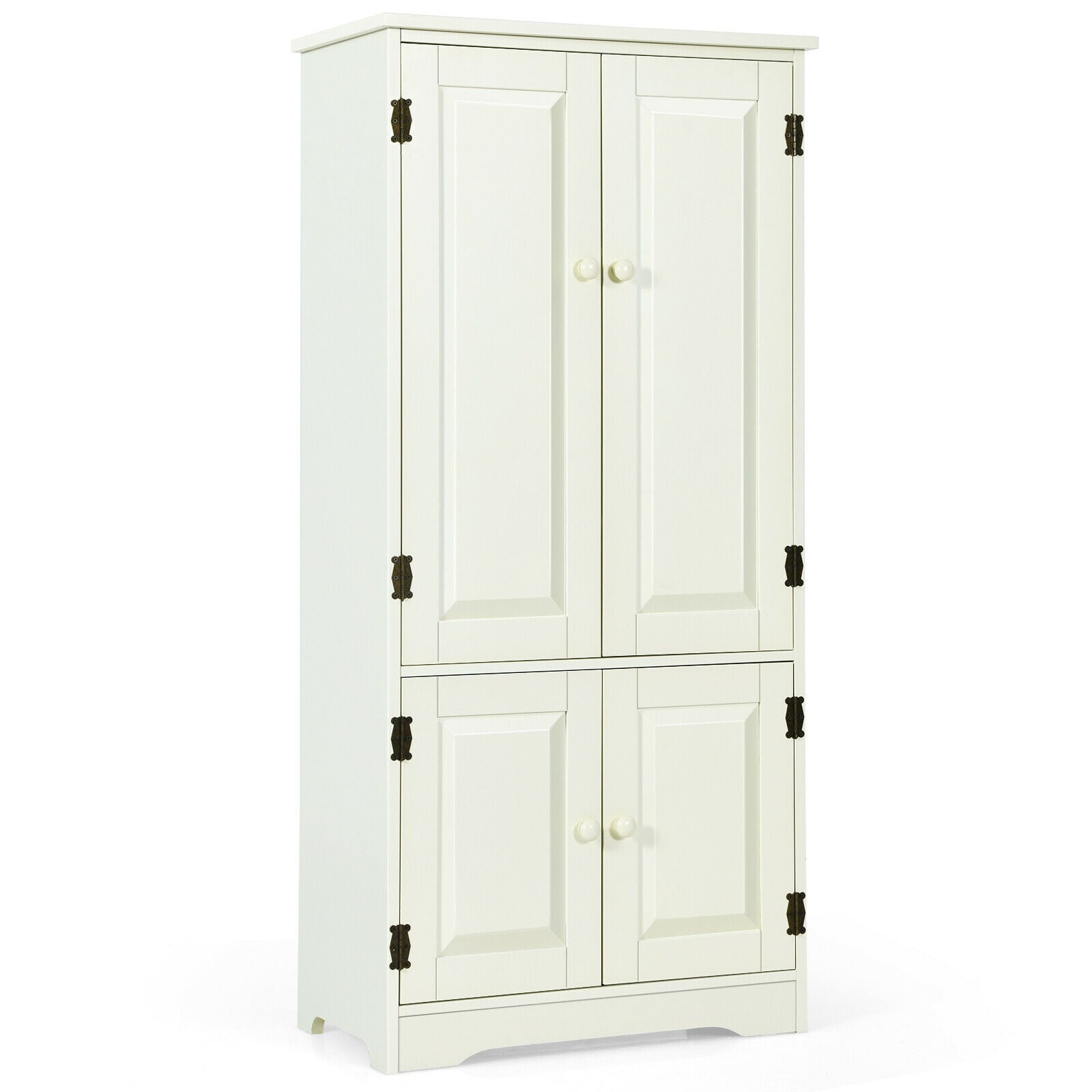 Antique Accent Cabinet, 2-Door Adjustable Shelves, White Armoires & Wardrobes White at Gallery Canada
