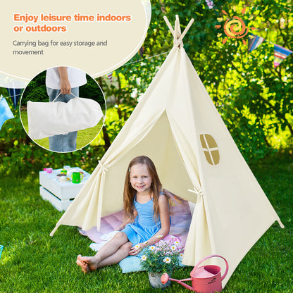 Foldable Kids Canvas Teepee Play Tent, Beige Play Tents & Playhouse at Gallery Canada