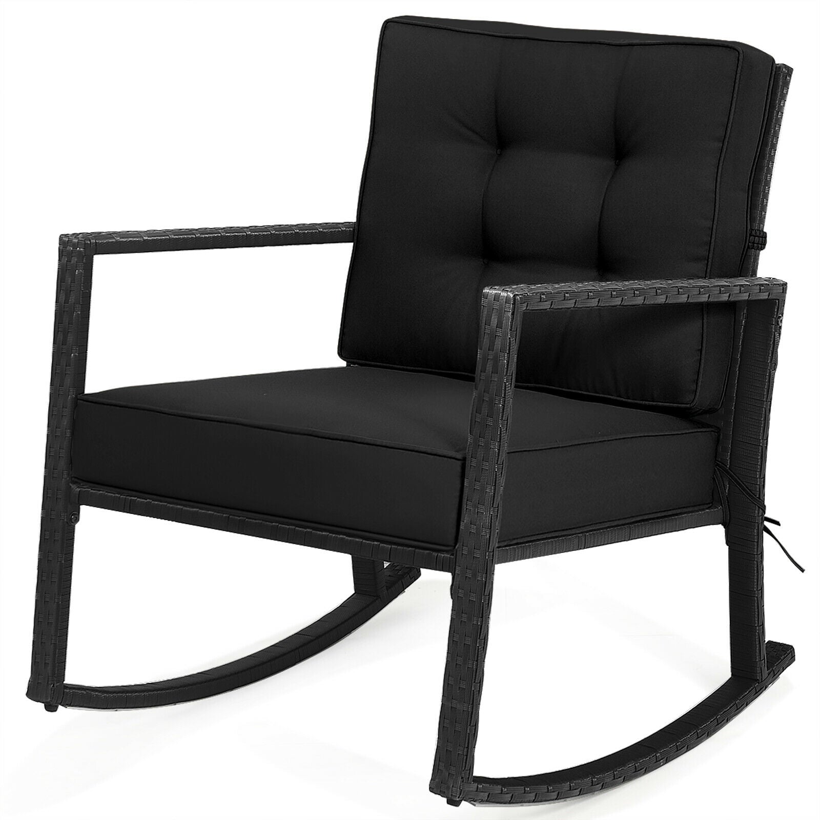 Patio Rattan Rocker Glider Chair, Black Patio Rocking Chairs & Gliders at Gallery Canada