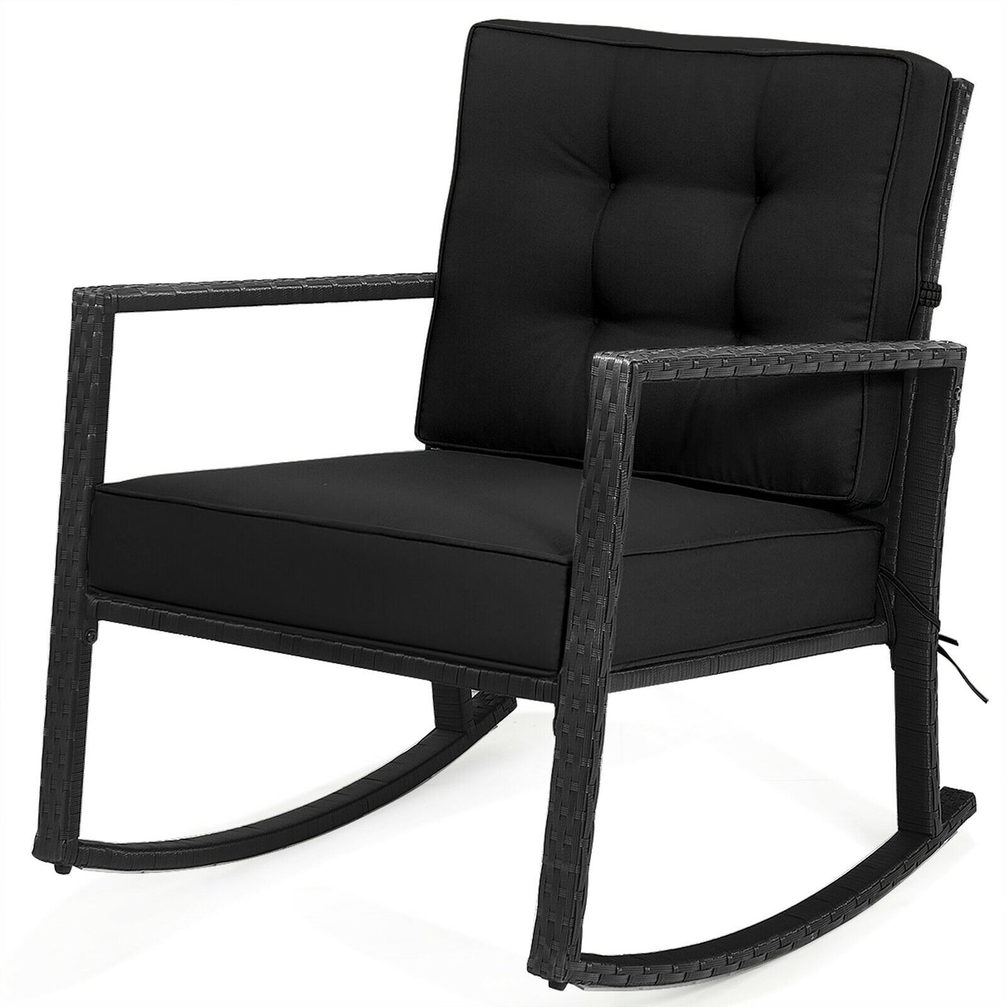 Patio Rattan Rocker Glider Chair, Black Patio Rocking Chairs & Gliders at Gallery Canada