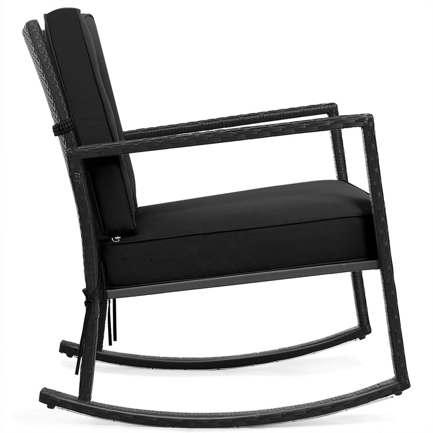 Patio Rattan Rocker Glider Chair, Black Patio Rocking Chairs & Gliders at Gallery Canada