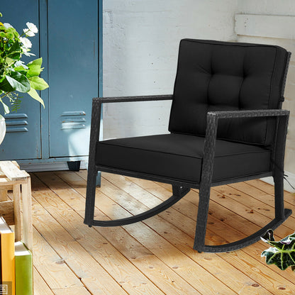 Patio Rattan Rocker Glider Chair, Black Patio Rocking Chairs & Gliders at Gallery Canada