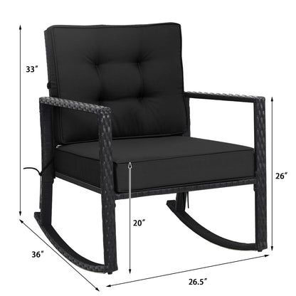 Patio Rattan Rocker Glider Chair, Black Patio Rocking Chairs & Gliders at Gallery Canada