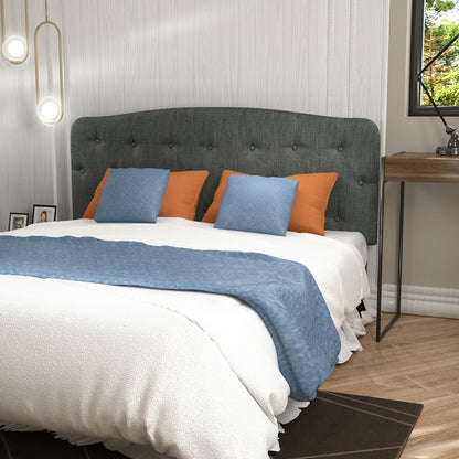 Faux Linen Headboard, Adjustable Heights, Gray Headboards at Gallery Canada