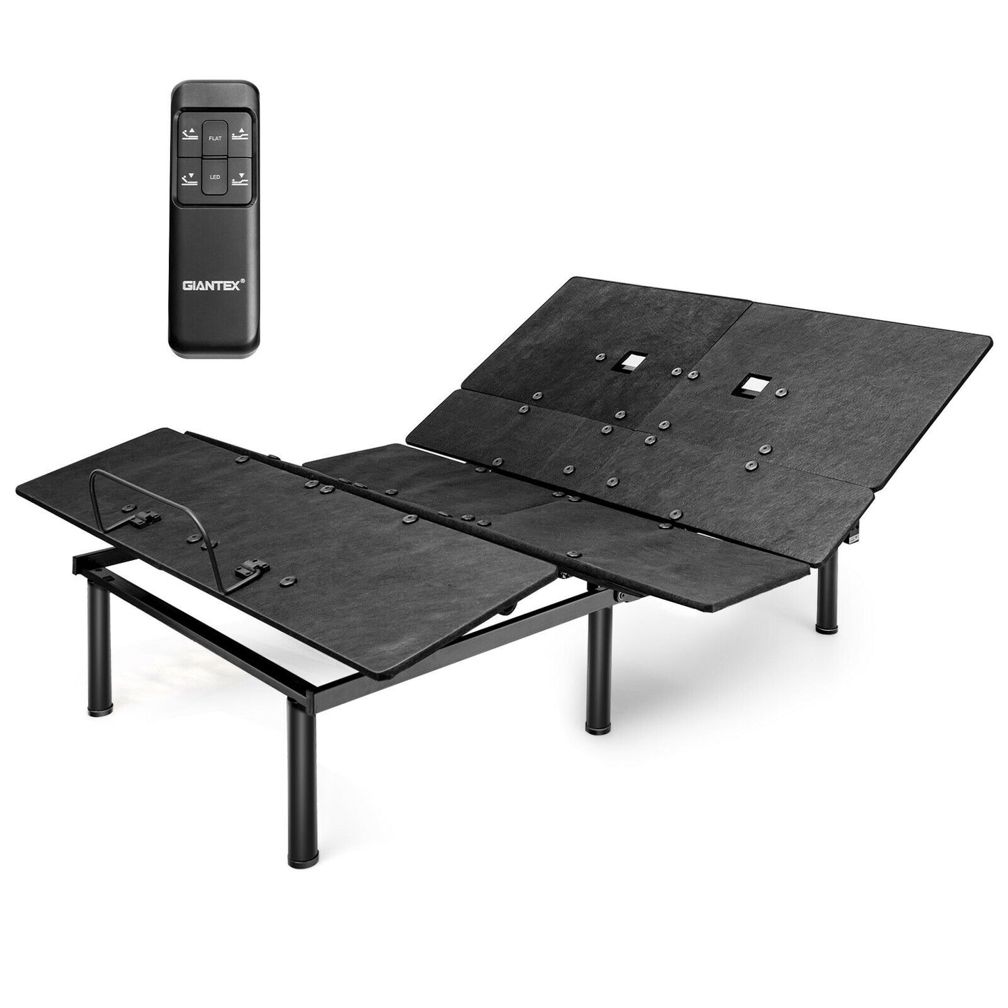 Queen Size Adjustable Bed Base, Head And Foot Incline, Black Simple Bed Frame at Gallery Canada