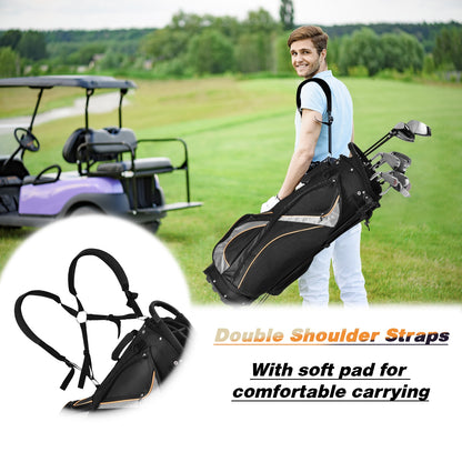 9 Inch Golf Stand Bag, Divider Carry Pockets Storage, Black Golf at Gallery Canada