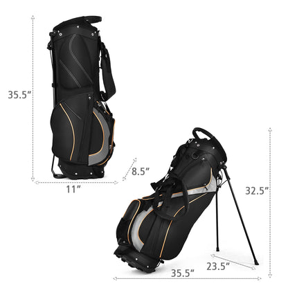9 Inch Golf Stand Bag, Divider Carry Pockets Storage, Black Golf at Gallery Canada