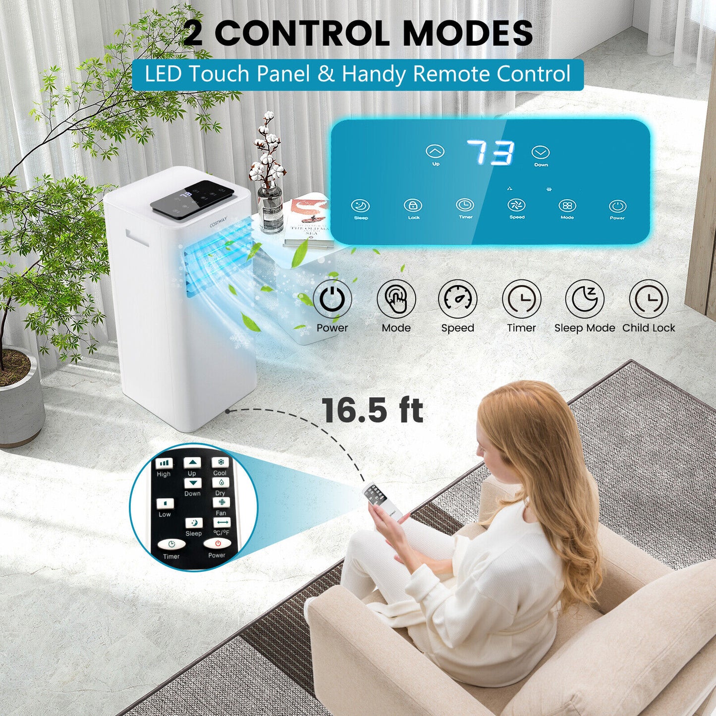 10000 BTU Portable Air Conditioner, Sleep Mode, White Portable Air Conditioners at Gallery Canada