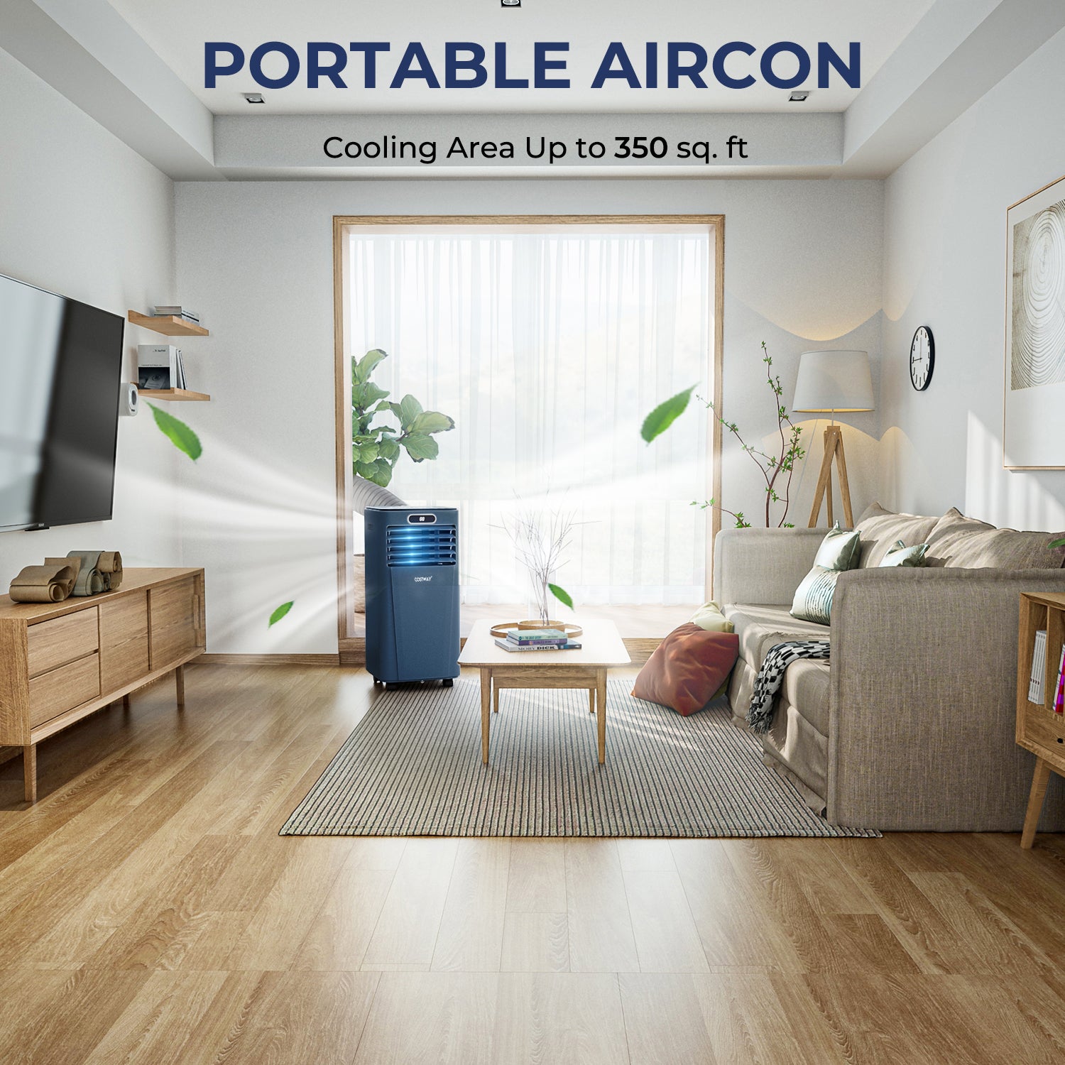 10000 BTU Portable Air Conditioner, Remote Control, Dark Blue Air Conditioners at Gallery Canada