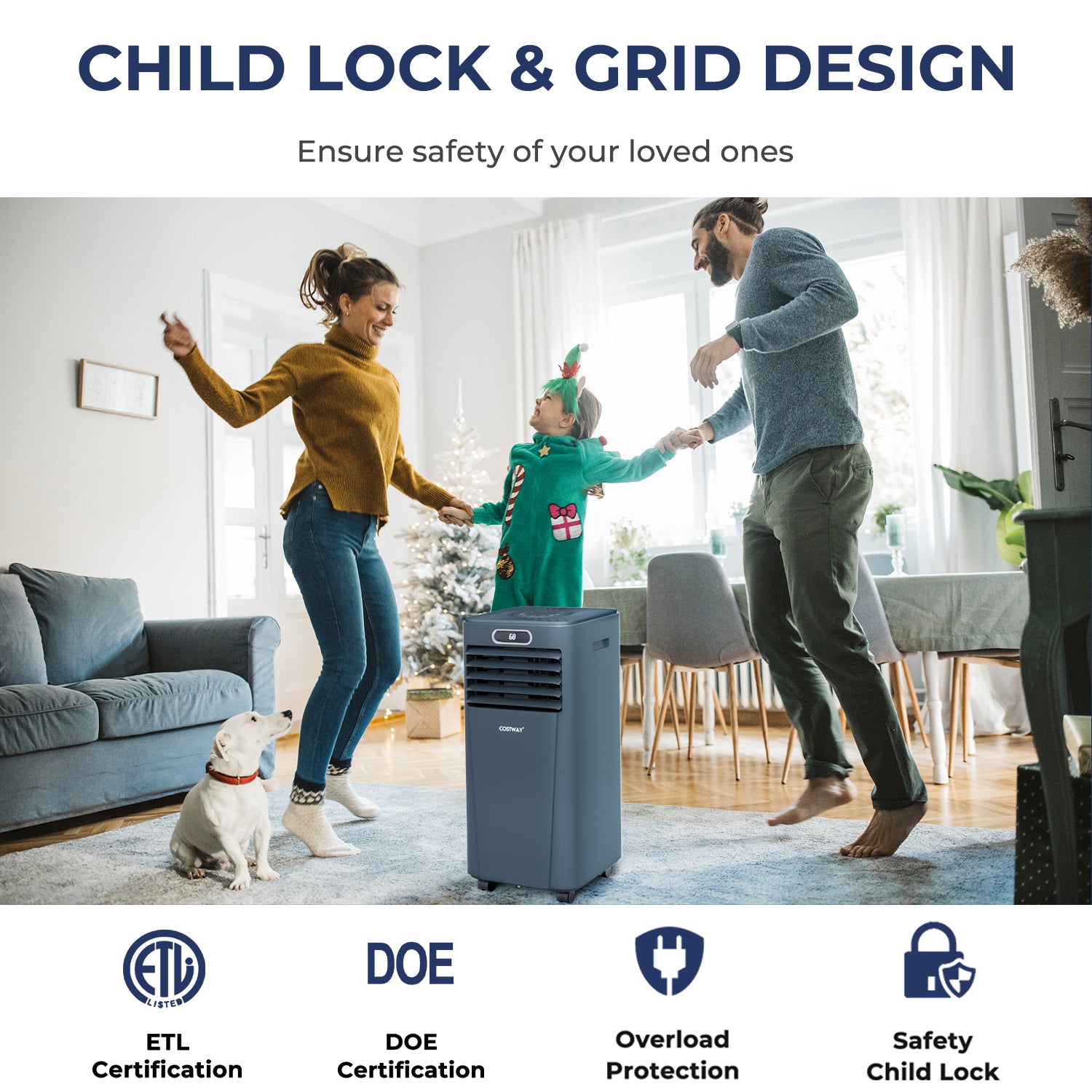 10000 BTU Portable Air Conditioner, Remote Control, Dark Blue Air Conditioners at Gallery Canada