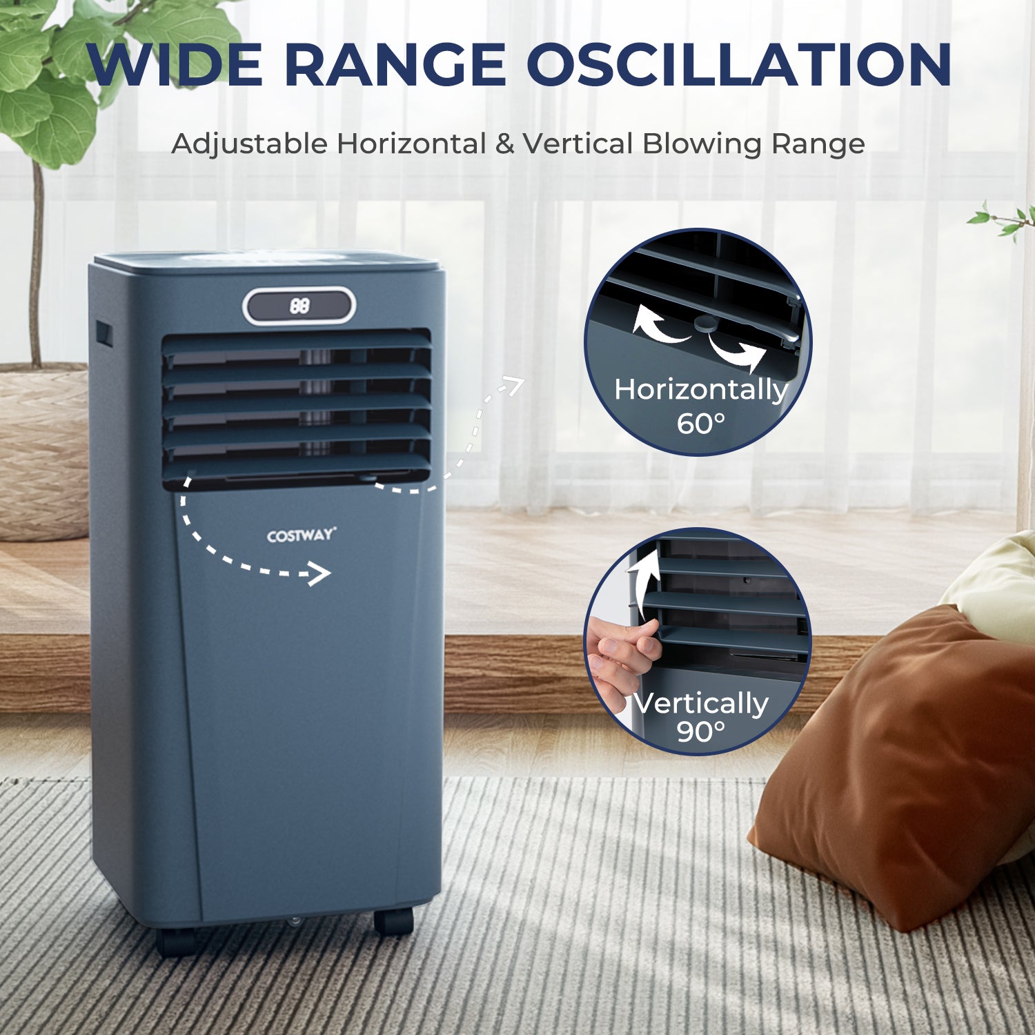10000 BTU Portable Air Conditioner, Remote Control, Dark Blue Air Conditioners at Gallery Canada
