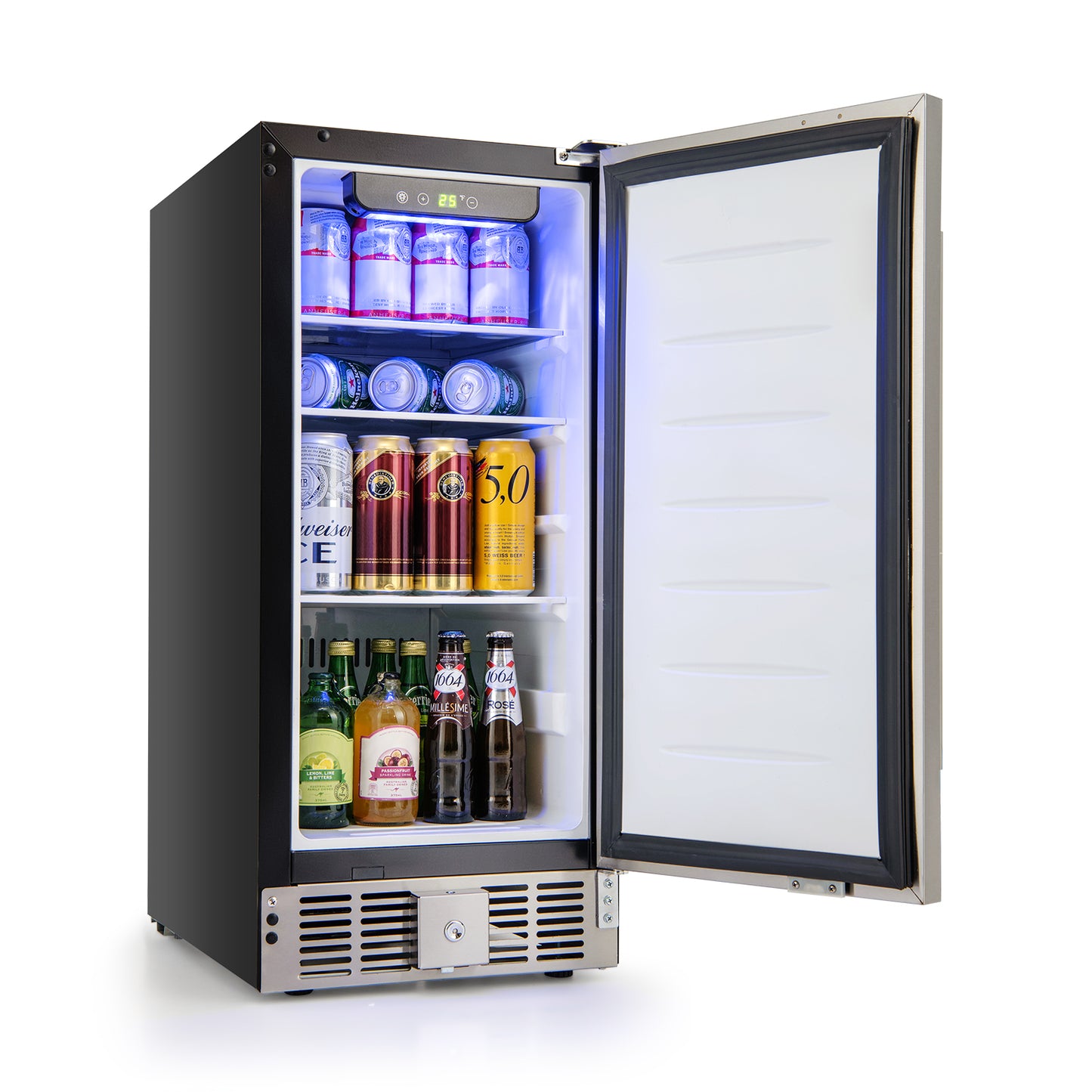 Compact Refrigerator, Adjustable Thermostat, Stainless Steel Door, Silver Refrigerators at Gallery Canada