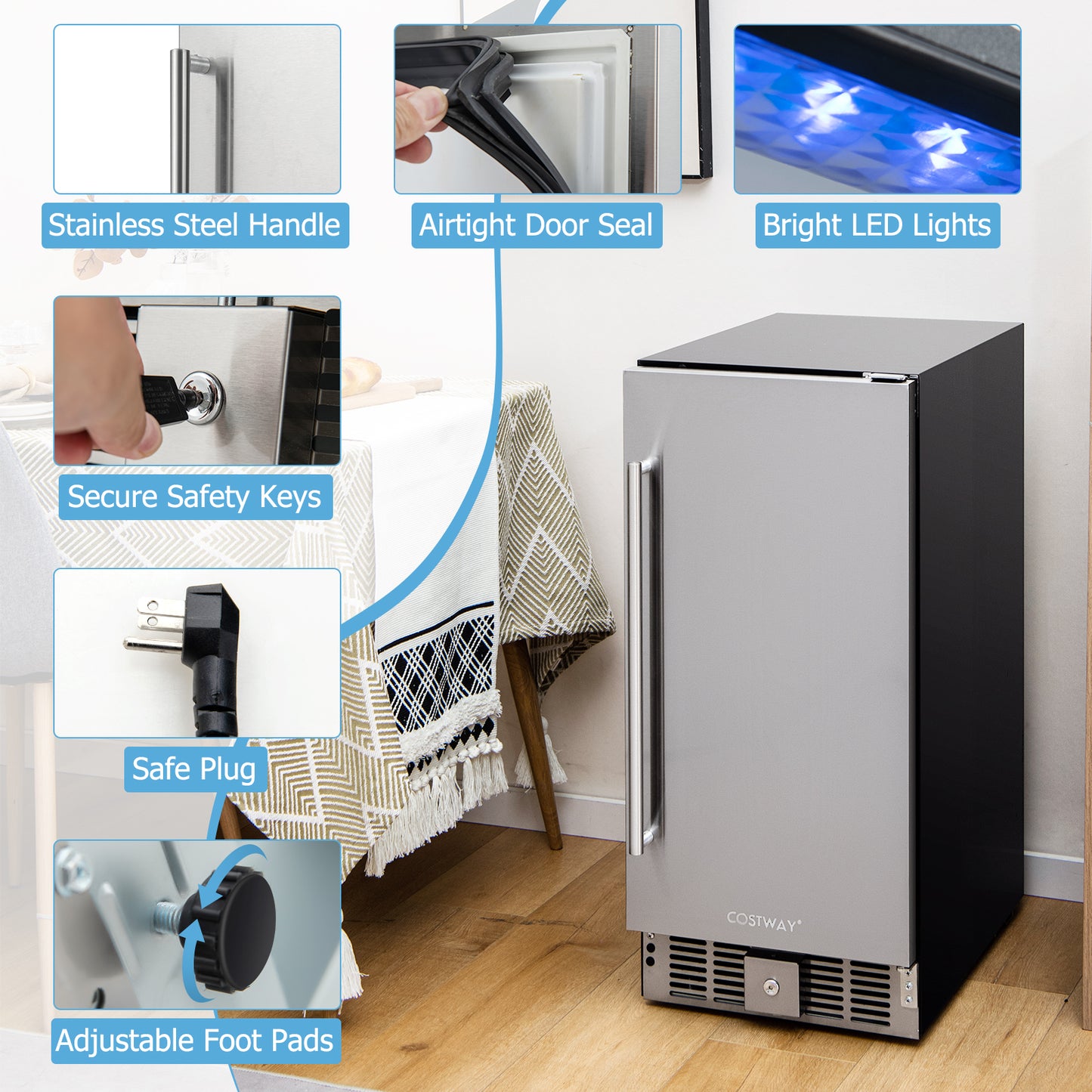 Compact Refrigerator, Adjustable Thermostat, Stainless Steel Door, Silver Refrigerators at Gallery Canada