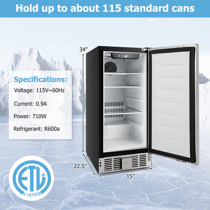 Compact Refrigerator, Adjustable Thermostat, Stainless Steel Door, Silver Refrigerators at Gallery Canada